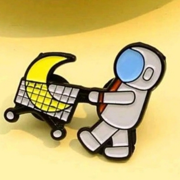 *2 for $13* Moon Shopping Astronaut Pin - Picture 2 of 6